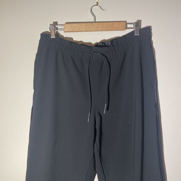 Athleta Metropolis Jogger Black Womens Draw String Waist Size 12 Side Strip - Picture 2 of 13